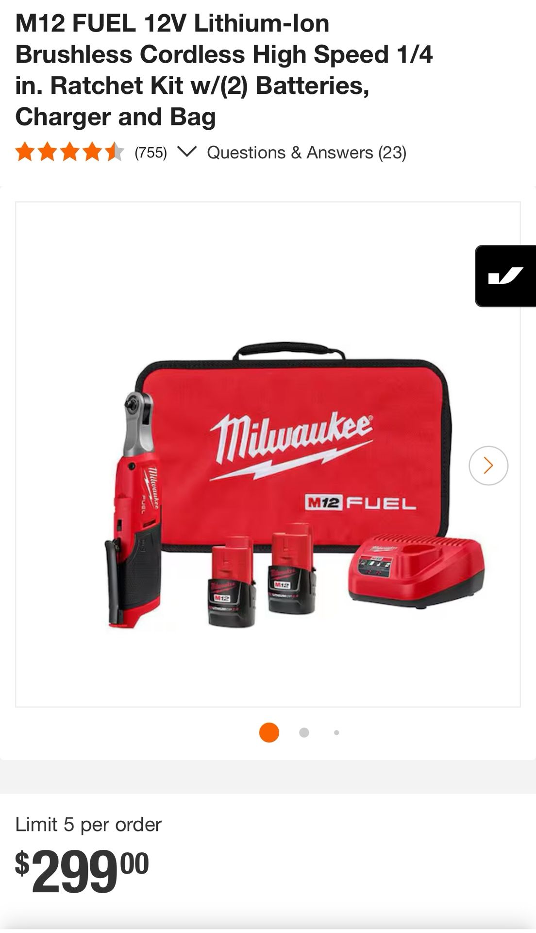 Brand New Milwaukee 2566-22 M12 Fuel 1/4 in Hi-Speed Ratchet Kit