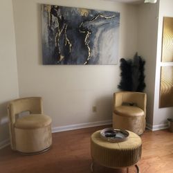 3 Piece Swivel Chairs With Ottoman 