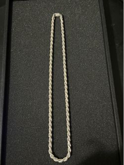 Plata 925 Cadena Rope Sólida  24” de largo  6mm