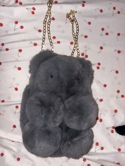 Gray Teddy Bear Bag