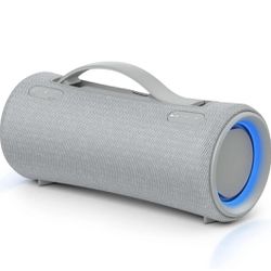 Refurbished Sony SRS-XG300 Portable Bluetooth Party Speaker with Retractable Handle, Ambient Light Ring & Mega Bass, Light Gray