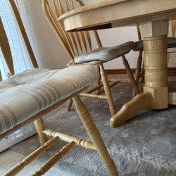 Wood Table With 6 Chairs 