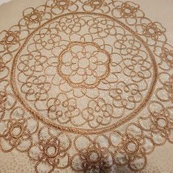 Throw Pillow Martha Stewart Floral Gold Embroidered 18"x18" 