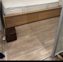 Queen bed-mattress not included