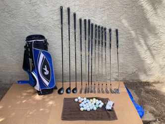Mixed Lot Of RH Golf Clubs & Bag