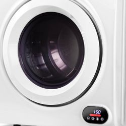 Laundry Dryer, 3.5 cu ft Front Load Stainless Steel Clothes Dryers With Exhaust Pipe, 1500W, LCD Control Panel, 4 Function Portable Dryer 4 Apartmen