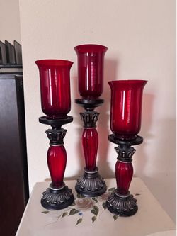 Vintage Glass Candle Holders