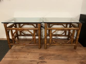 Bamboo Side Tables - Vintage Tiki Polynesian Pop MCM
