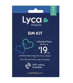 LYCA MOBILE SIM CARD 11-MONTH PLAN 15GB/MONTH VALID THROUGH JULY 29, 2027