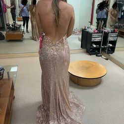 blush prom dress size 8  