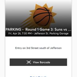 Parking Pass Game 2- PHX Suns VS. MN Timberwolves 