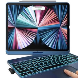 typecase Keyboard Case for iPad Pro 13-inch (M4, 2024) & iPad Air 13-inch (M2), Trackpad, 360° Rotatable, Wireless Keyboard, 11-Colors Backlit for iPa