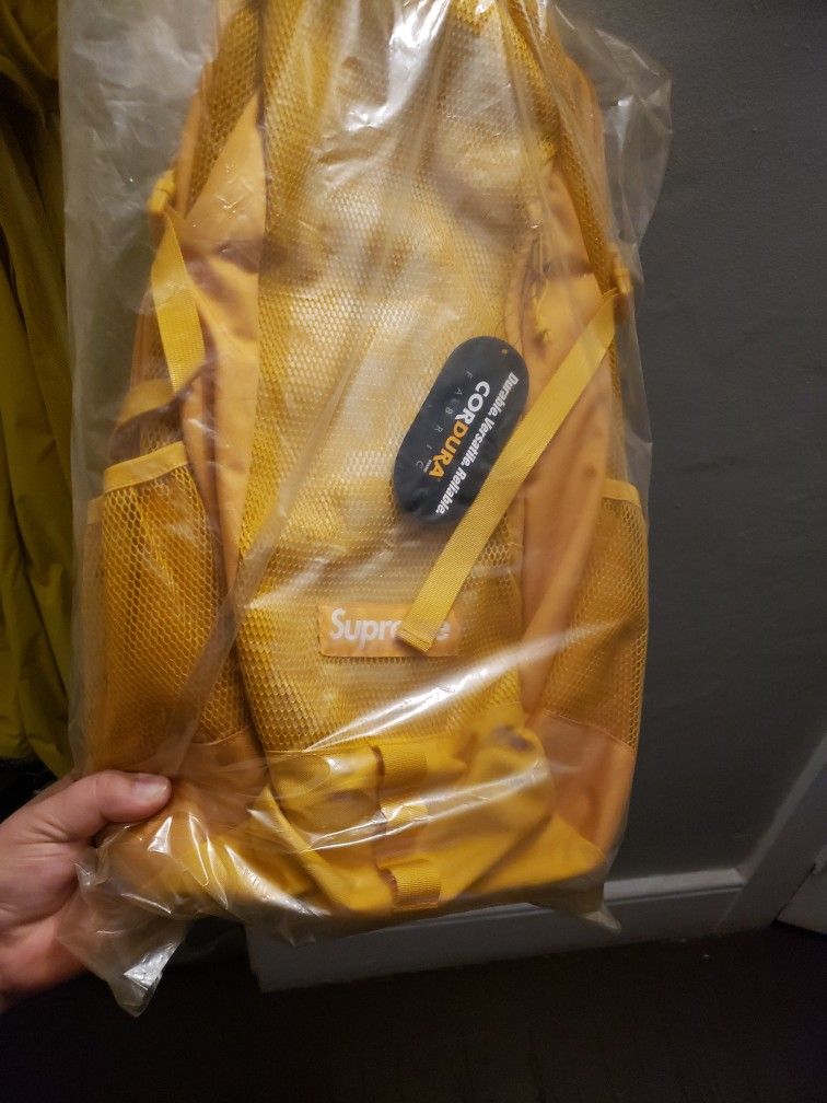 Supreme yellow hot sale backpack