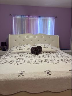 Super King Bed Set – Mattress, Bed Frame, Dressers, Mirror & Makeup Chair Included