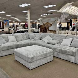 CUSTOM OVERSIZED SECTIONAL! HUGE FAMILY LIVING ROOM COUCH $1 DOWN