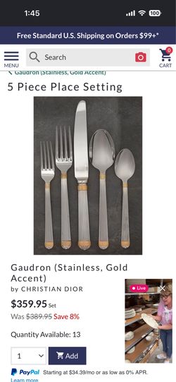 Christian Dior stainless flatware