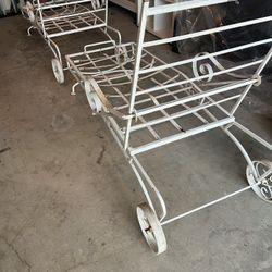 Vintage White Heavy Iron Patio Lounge Chairs