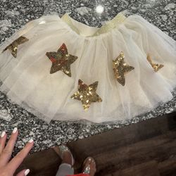 Toddler tutu W/ Gold Sequin Stars