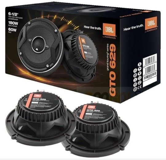 JBL GTO629 6.5"" Grand Touring Series Car Audio Speakers - 2-Way, 360 Watts MAX Power, Factory-Sized Replacement Includes Iron Crush Cleaning Cloth.,
