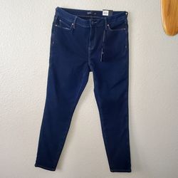 NWT Simply Vera Vera Wang Jeans Women Size 12 Skinny Dark Blue Mid Rise Pockets  
