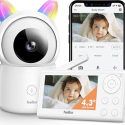 Baby Monitor, 4.3" Video Baby Monitor with 1080P Camera, Smart 2.4G WiFi Audio Monitor with Remote