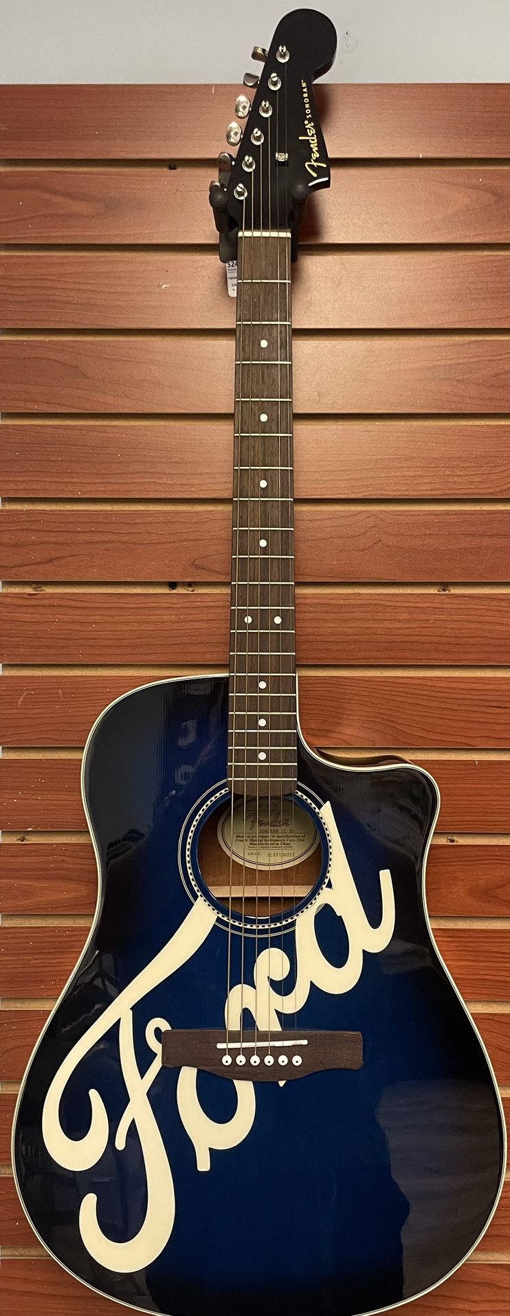 RARE Fender Sonoran Ford Motor Company Acoustic Electric Guitar Blue Burst 
