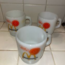 3 Vintage McDonalds Coffee Mugs