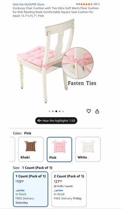 2 small chair cushions