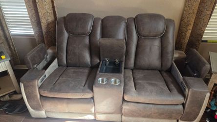 Lantana Dual Power Reclining Sofa and Loveseat set