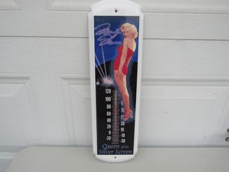 Marilyn Monroe "Queen Of The Silver Screen" Wall Mounted Thermometer 17" Tall