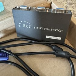 VGA Switch With 2 Ports And 2 Cables
