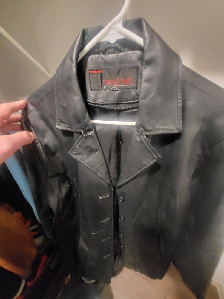 Black Leather Sports Jacket