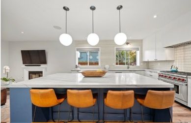 Dining table, chairs and barstools set