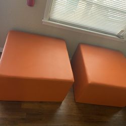 Orange Ottoman/coffee Tables From Germany 