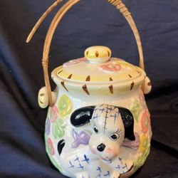 Vintage Puppy Biscuit Lidded Jar