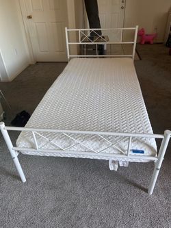 Twin bed and mattress