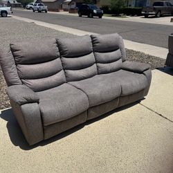 Granada Gray Recliner Sofa – Electric Power, Gently Used.