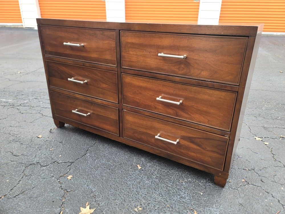 West Elm Style 6 Drawer Walnut Dresser