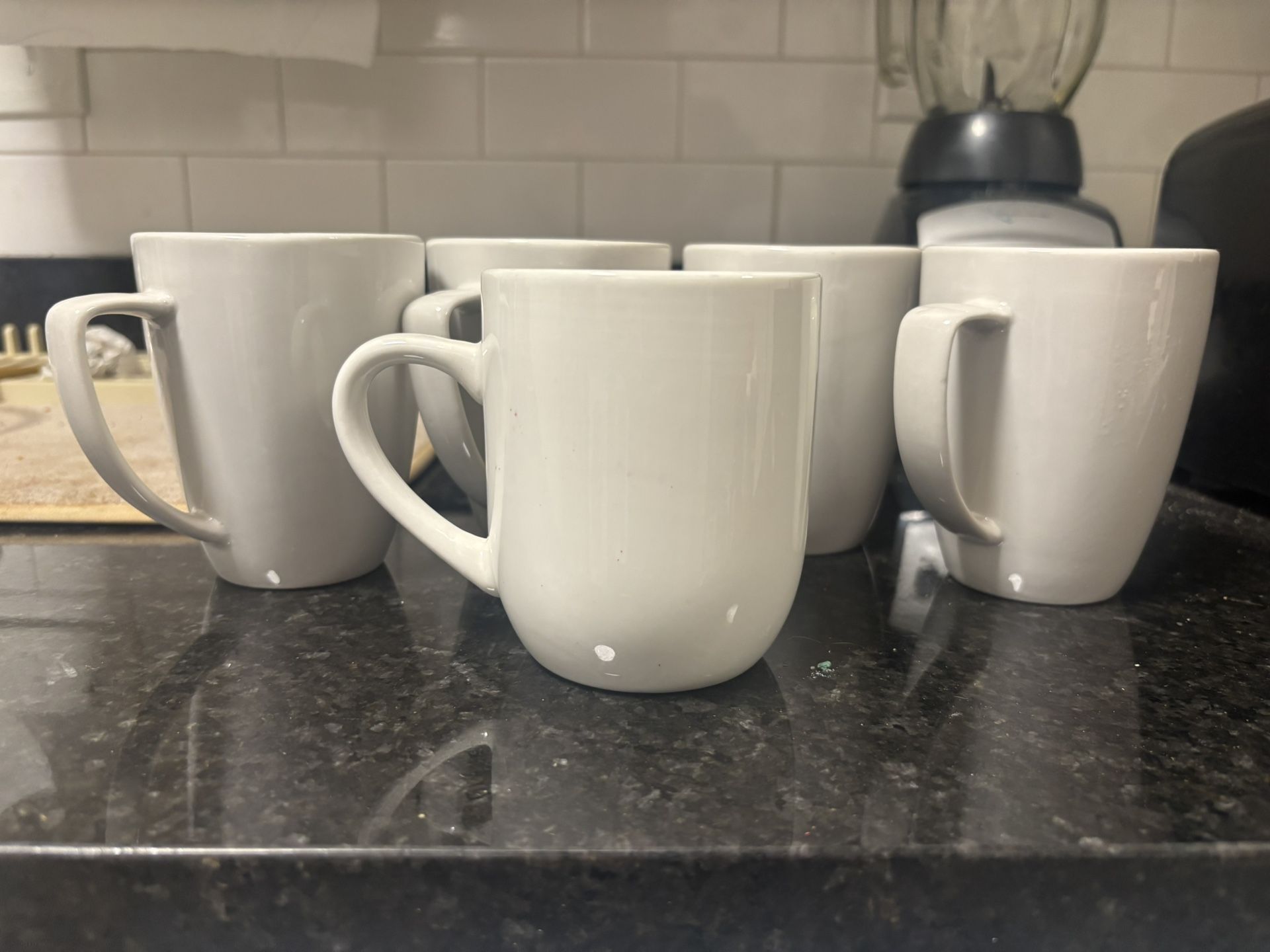 White Ceramic Coffee Mugs(5)