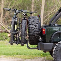 (NEW) $129 (KAC) 2-Bicycle Rack for Car, SUV, Hatchback Mount for 2” Anti-Wobble Hitch, Heavy Duty Bike Carrier 