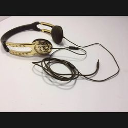 Skullcandy Stereo Headphones Gold Wear Tear 