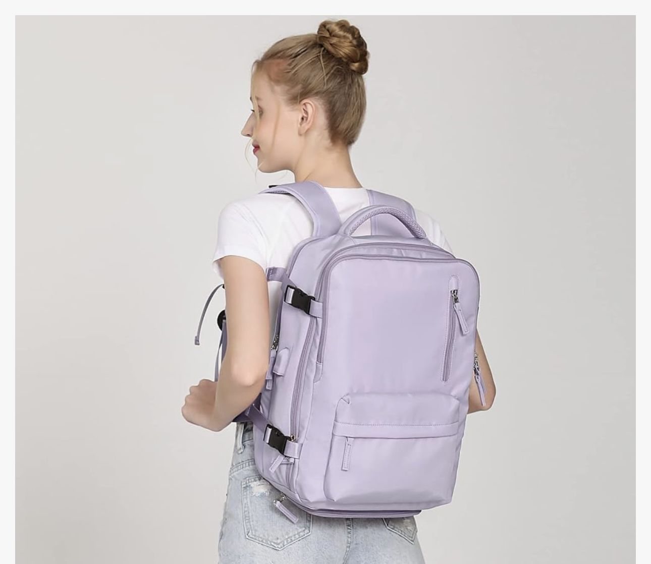 WONHOX Large Travel Backpack Carry on Flight Approved Laptop Work Business Backpack for Women