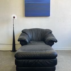 Postmodern Italian Lounge Chair & Ottoman 