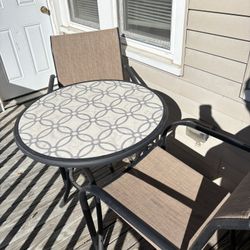Round table set with chairs