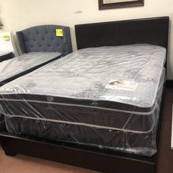 New Queen Size Bedframe With Mattresses Included///// Cama Nueva Queen Size Con Colchones Incluidos 