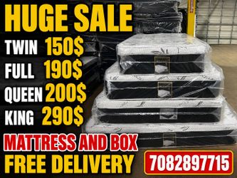 Huge sale for Mattress And Box Twin size #mattress and box 150.$ full 190$ Queen 200$ king 290$. free delivery free set up 708….289…7715… cash or Zell