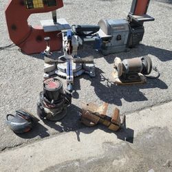 Small Wood Working Tools Bench Top Machines Band Saw Bandsaw Belt Sander Grinder Vise Garage