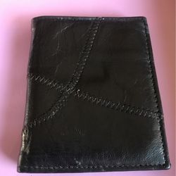 Vintage Ambassador Design Genuine Bifold Leather Black Wallet 