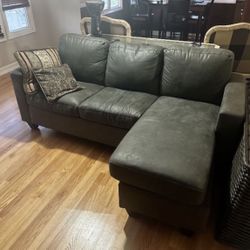 Gray Suede 78" Byron Sectional Sofa with Reversible Chaise by Emerald Home Furnishings