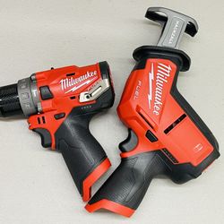 Milwaukee m12 fuel hackzall reciprocating saw and m12 fuel hammer drill (tool only)